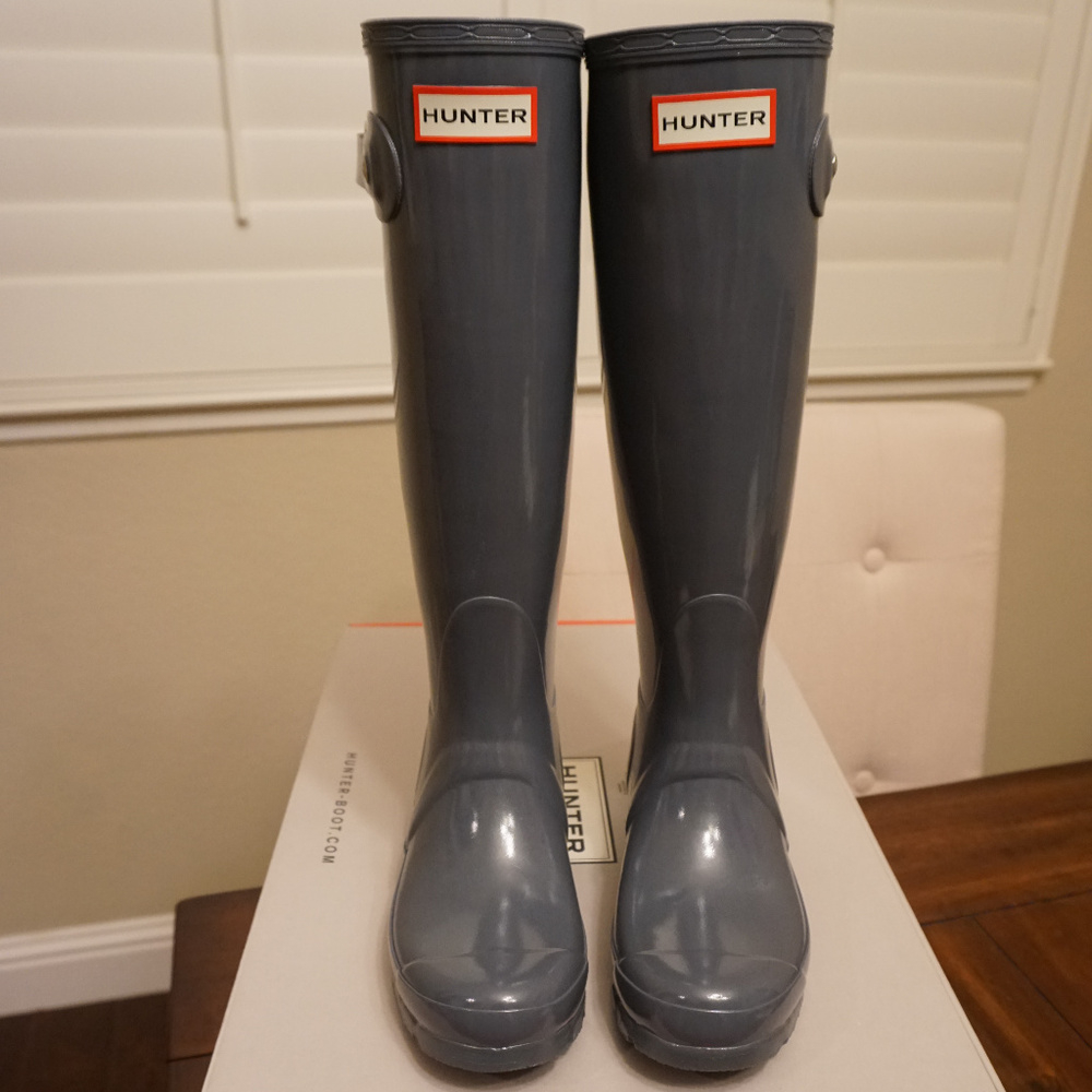 Hunter Original Tall Gloss Rain Boots (Graphite)